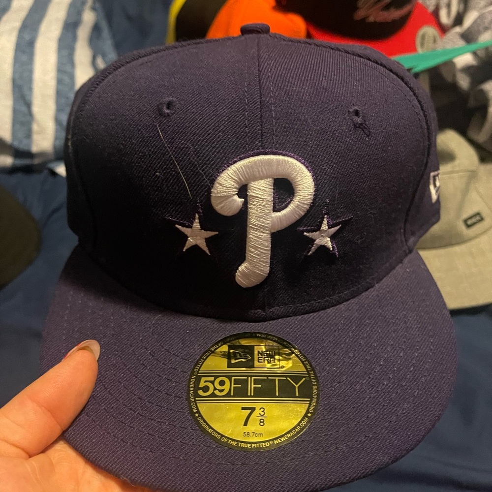 Phillies purple fitted hat size 7 3/8